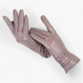 Sheepskin Gloves : Schapenvellen Handschoenen voor Vrouwen Dames - K Klasiek Stijl en Winterbescherming - Blauw Lac in Bruin van Pantino