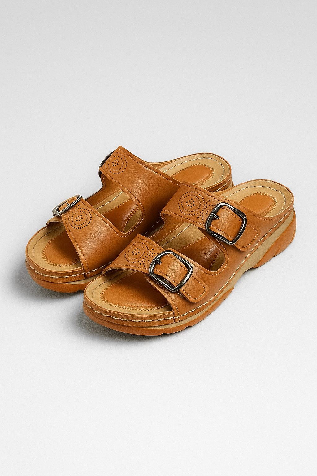 Sandals : Lichtgewicht ademende comfort zomer orthopedische sandalen voor heren voor diabetici en gevoelige voeten in Marron van Pantino