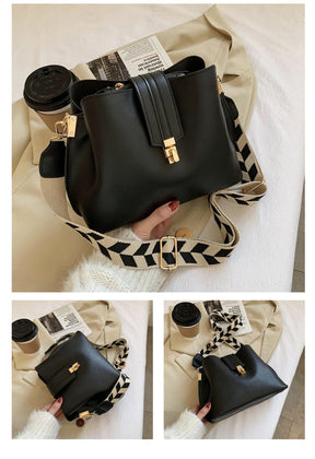 bags : Crossbody Tas Dames Zwart - Ruim 27cm Kunstleer Design - Kunstleer in van Pantino