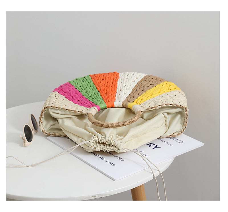 bags : Strandtas Beige - Strandvakantie Regenboog in van Pantino