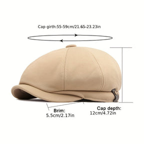 Octagonal Cap : Outdoor Hoed Mannelijke Britse Retro Mode Achthoekige Cap Casual Cap Heren - Zwart in van Pantino