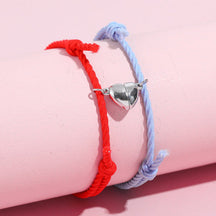 Bracelet : Magnetisch Koppelarmbandje 2 Stuks - Verbonden Liefde Cadeau - RVS in Rood + Blauw van Pantino