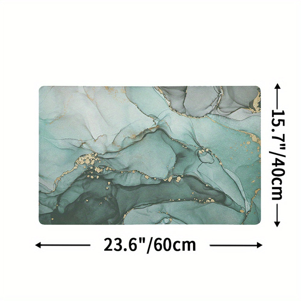 home & garden : Antislipmat Marmerpatroon - Marble - Donkergrijs in Marble-Groen 40*60 cm van Pantino