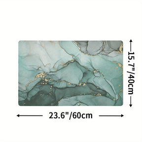 home & garden : Antislipmat Marmerpatroon - Marble - Donkergrijs in Marble-Groen 40*60 cm van Pantino