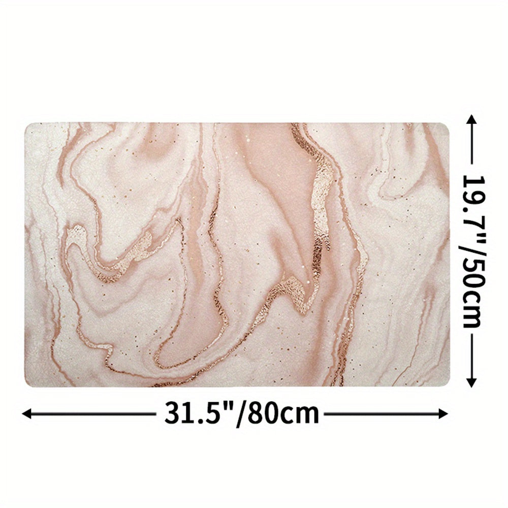 home & garden : Antislipmat Marmerpatroon - Marble - Donkergrijs in Marble-Roze 50*80 cm van Pantino