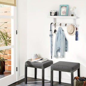 home & garden : Wandrek met Kapstok Fluweel - Vintage Wit in van Pantino