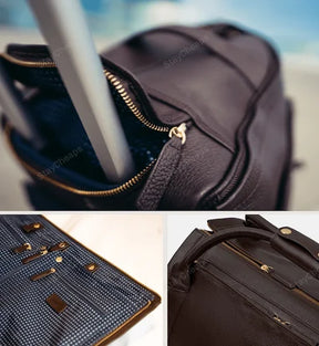 bags : Converteerbare Kledingtas - Bruin Leer - Weekendtas Heren in van Pantino