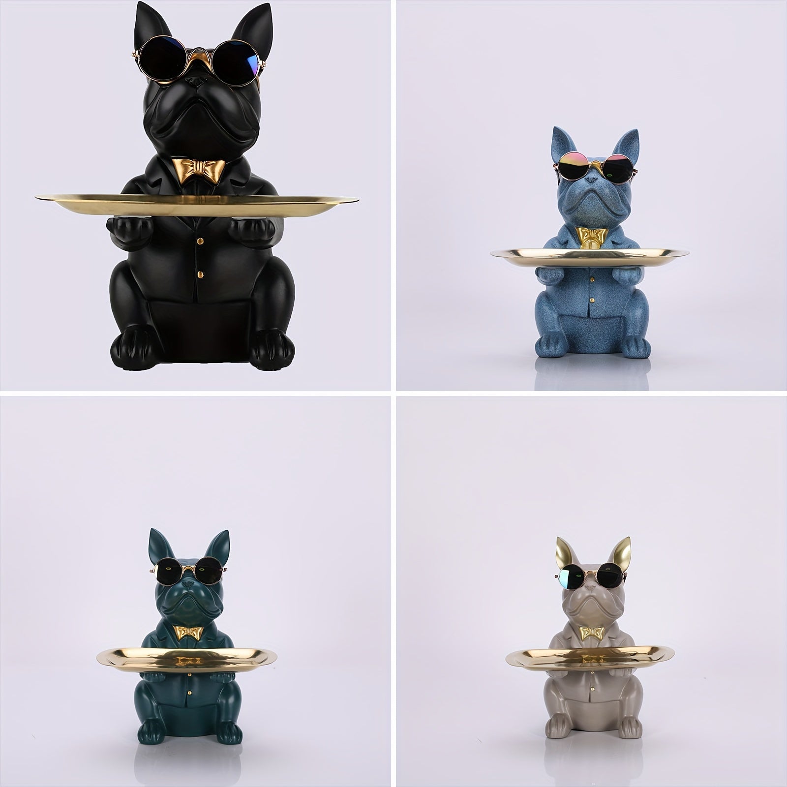 home & garden : Multifunctionele Bulldog Opbergstandbeeld - Marineblauw Zittend in van Pantino