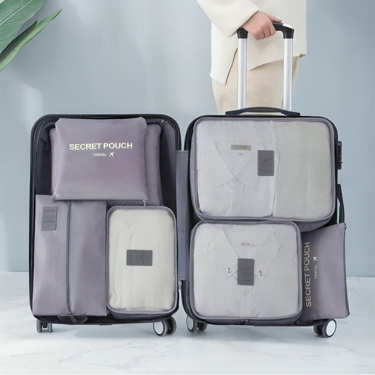 bags : Reisbagage Opbergtassenset Grijs 7-Delig - Slim Inpakken Reis - Nylon in van Pantino