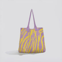 bags : ZeBra - Stijlvolle Tas Dames 4 Cm - Groen-Roze in Paarsgeel van Pantino