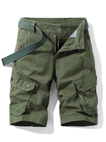 Men's Shorts : Heren Shorts met Trekkoord - Zwart in Legergroen van Pantino