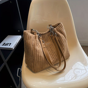 bags : S.f.y. - Modieuze Corduroy Kettingtas - Khaki in van Pantino