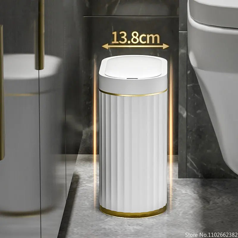 Contactloze Afvalbak - Modern Verticaal Geribbeld Ontwerp