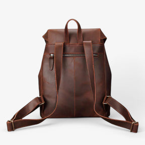 bags : Rugzak Bruin - Premium Leren Leer in van Pantino