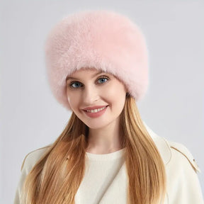 Hat : Muts Zwart - Winterse Fluffy in Roze van Pantino