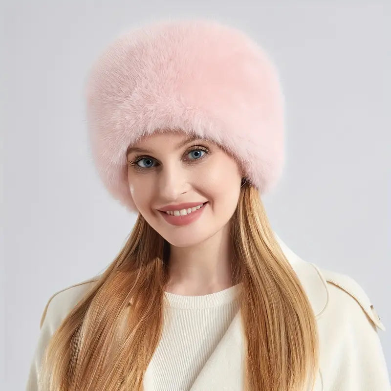 Hat : Muts Zwart - Winterse Fluffy in Roze van Pantino