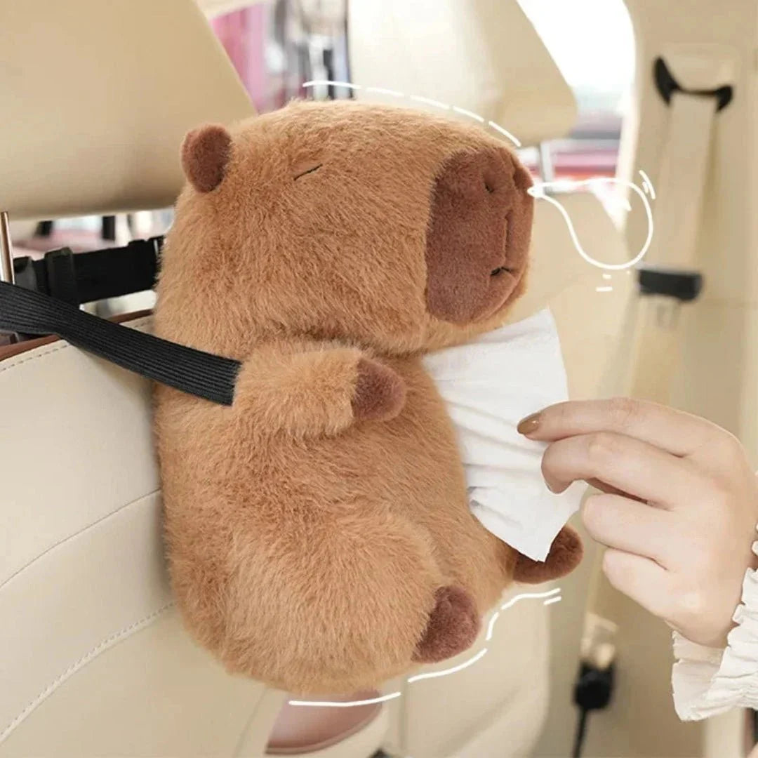 Car Tissue Box Holder : Tissue Doos Houder Auto - Handig Tissue Opbergen - Kunststof in Capybara van Pantino