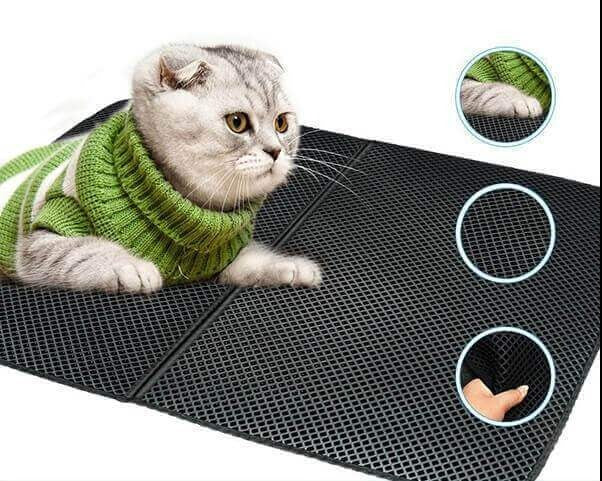 pets : Kattenbak Mat - Hygiënisch Innovatief Kattengrind Opvang - Siliconen in van Pantino