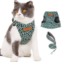 pets : Kattenvest Harnas Set Blauw - Comfortabel & Verstelbaar voor Kleine tot Middelgrote Katten in Groen van Pantino