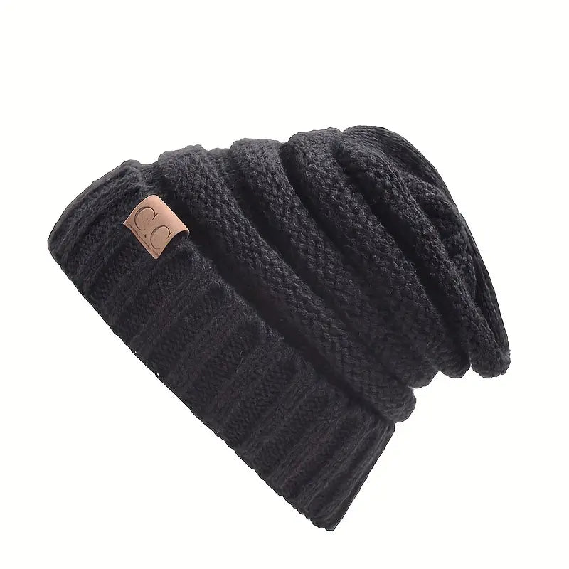 Beanie : Casual Gebreide Muts Lichtgroen - Ontspannen Winter Stijl - Acryl in Zwart van Pantino