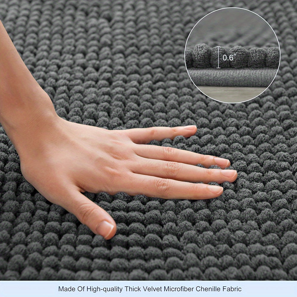 home & garden : Luxe L-Vormige Hoekdouchemat met Pluche Design - Absorberend, Antislip en Wasbaar - Grijs in van Pantino