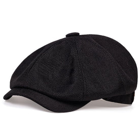 Newsboy Cap : Pet Dames Zwart - Krantenjongenspetten van Polyester Volwassen Geweven voor Mannen en in Zwart van Pantinoshop