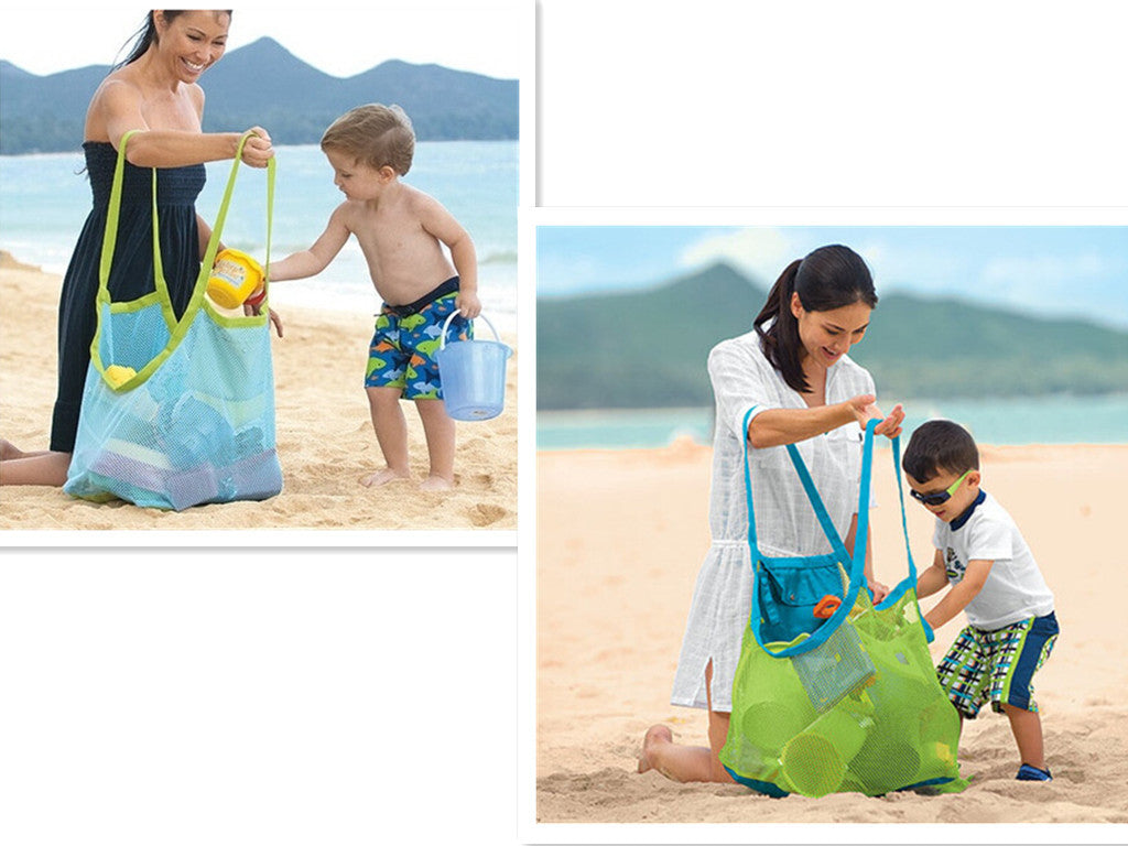 bags : Strandtas met Kinderspeelgoed - Blauw in van Pantino
