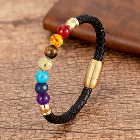 Bracelet : Chakra Armband Goud - Energie Balans Spiritueel - Kristal in Enkel Goud van Pantino