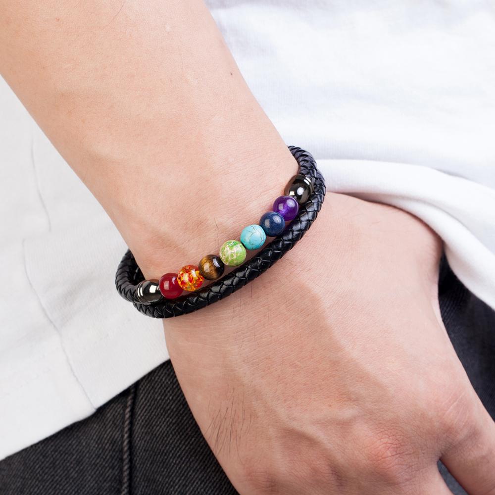Bracelet : Chakra Armband Goud - Energie Balans Spiritueel - Kristal in van Pantino