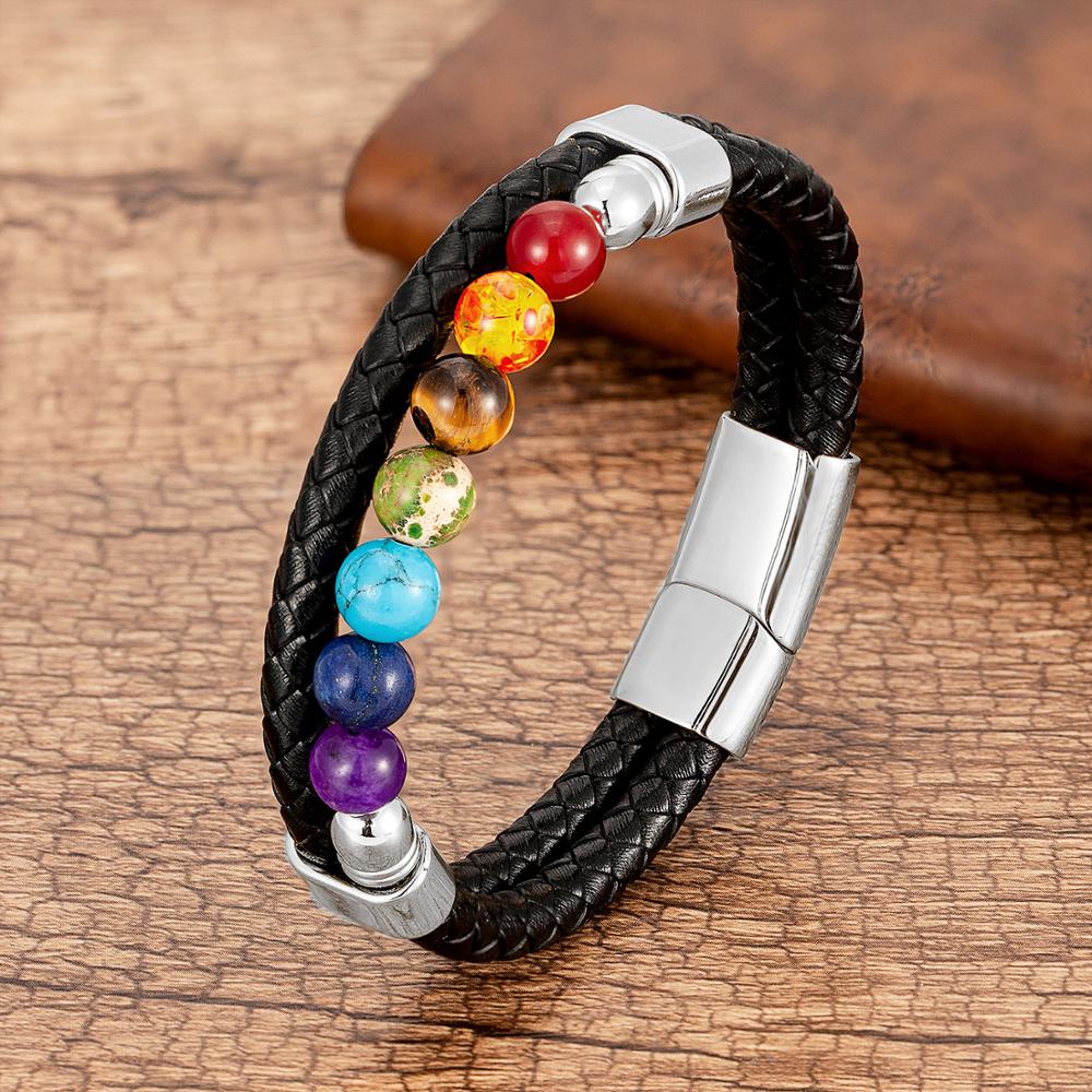 Bracelet : Chakra Armband Goud - Energie Balans Spiritueel - Kristal in Dubbel Zilver van Pantino