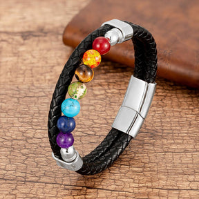 Bracelet : Chakra Armband Goud - Energie Balans Spiritueel - Kristal in Dubbel Zilver van Pantino