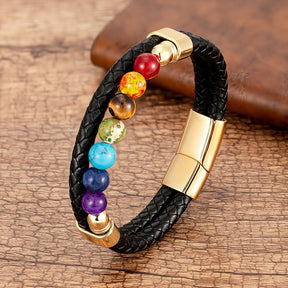 Bracelet : Chakra Armband Goud - Energie Balans Spiritueel - Kristal in Dubbel Goud van Pantino