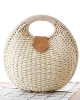 Rattan Schultertasche Damen Weiß - Handgewebter Boho-Stil