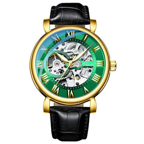watches : Cheno Horloge Heren - Horloge - Gouden Zwart in Gouden Groen van Pantino