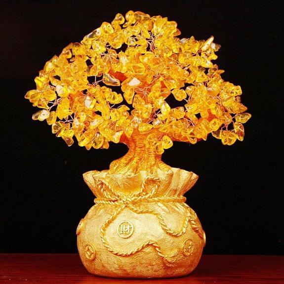 home & garden : Citrien Geldboom Ornament - Edelsteen Feng Shui Decoratie - Edelsteen in van Pantino