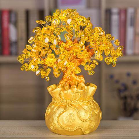 home & garden : Citrien Geldboom Ornament - Edelsteen Feng Shui Decoratie - Edelsteen in van Pantino