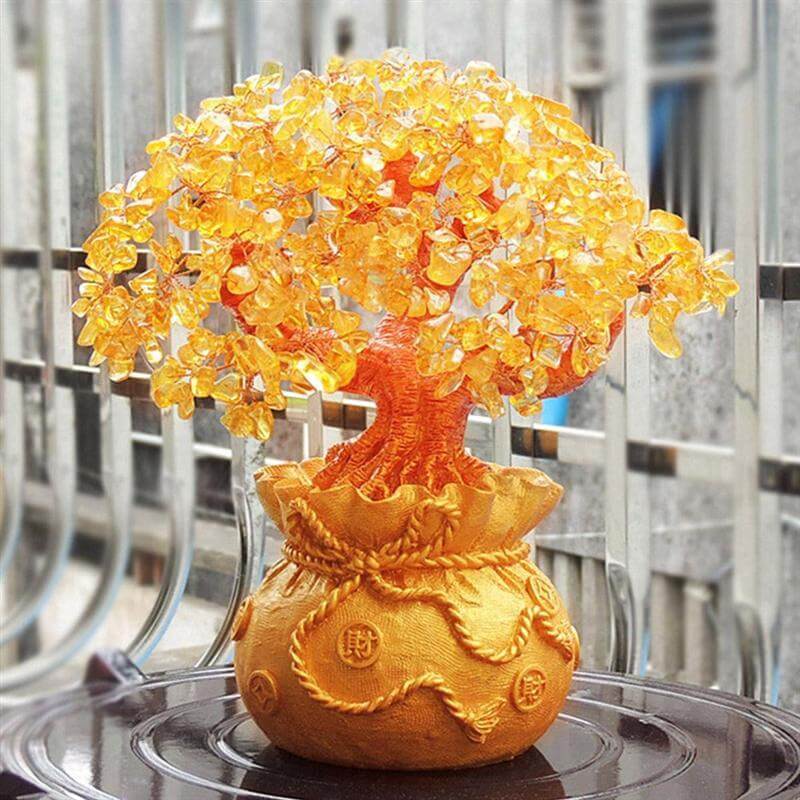 home & garden : Citrien Geldboom Ornament - Edelsteen Feng Shui Decoratie - Edelsteen in van Pantino