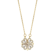 Necklace : Klavertje Ketting Dames - Geluk en Bescherming Symbool - Goudkleurig Metaal in Goud (45 cm) van Pantino