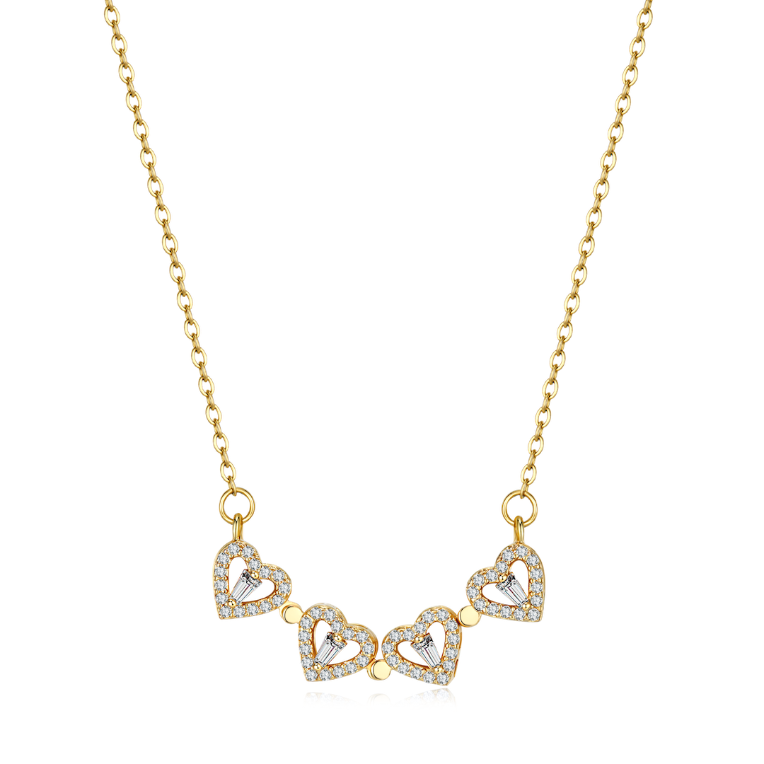 Necklace : Klavertje Ketting Dames - Geluk en Bescherming Symbool - Goudkleurig Metaal in van Pantino