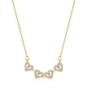 Necklace : Klavertje Ketting Dames - Geluk en Bescherming Symbool - Goudkleurig Metaal in van Pantino