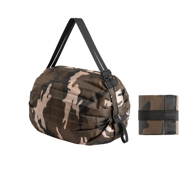 bags : Portable Shopping Bag - Zwart Luipaard in Coffee Camouflage van Pantino