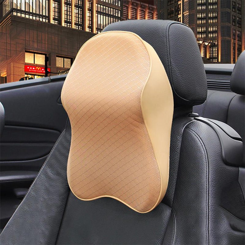 home & garden : Auto Hoofdsteun Kussen Zwart - Comfort Nekondersteuning - Memory Foam in Beige van Pantino