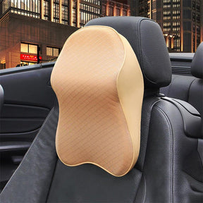 home & garden : Auto Hoofdsteun Kussen Zwart - Comfort Nekondersteuning - Memory Foam in Beige van Pantino
