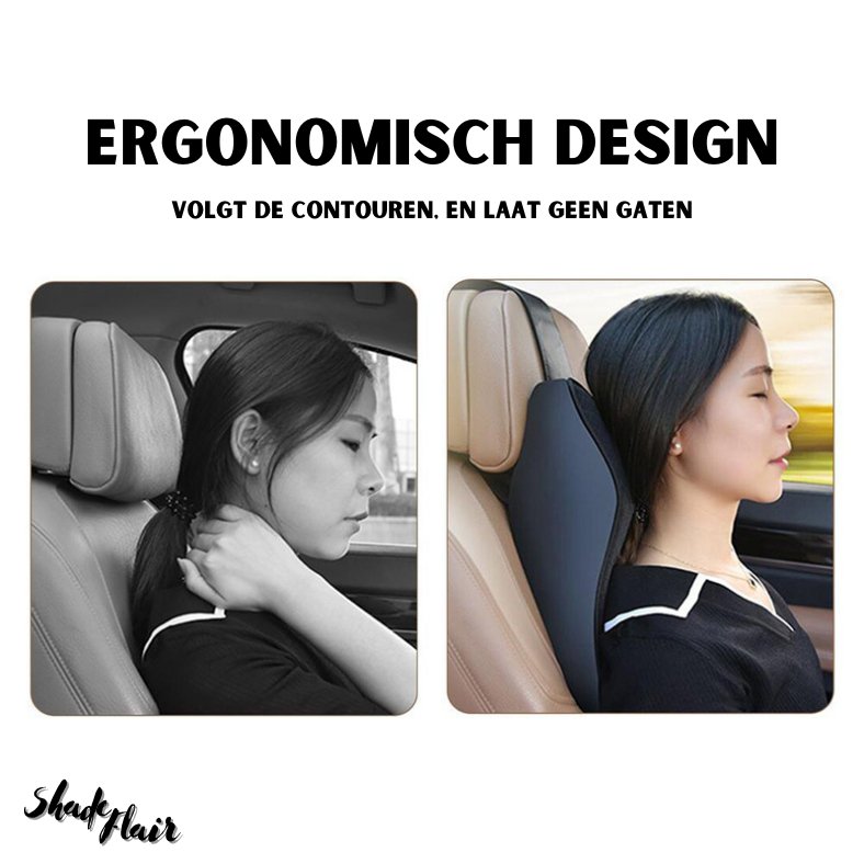 home & garden : Auto Hoofdsteun Kussen Zwart - Comfort Nekondersteuning - Memory Foam in van Pantino