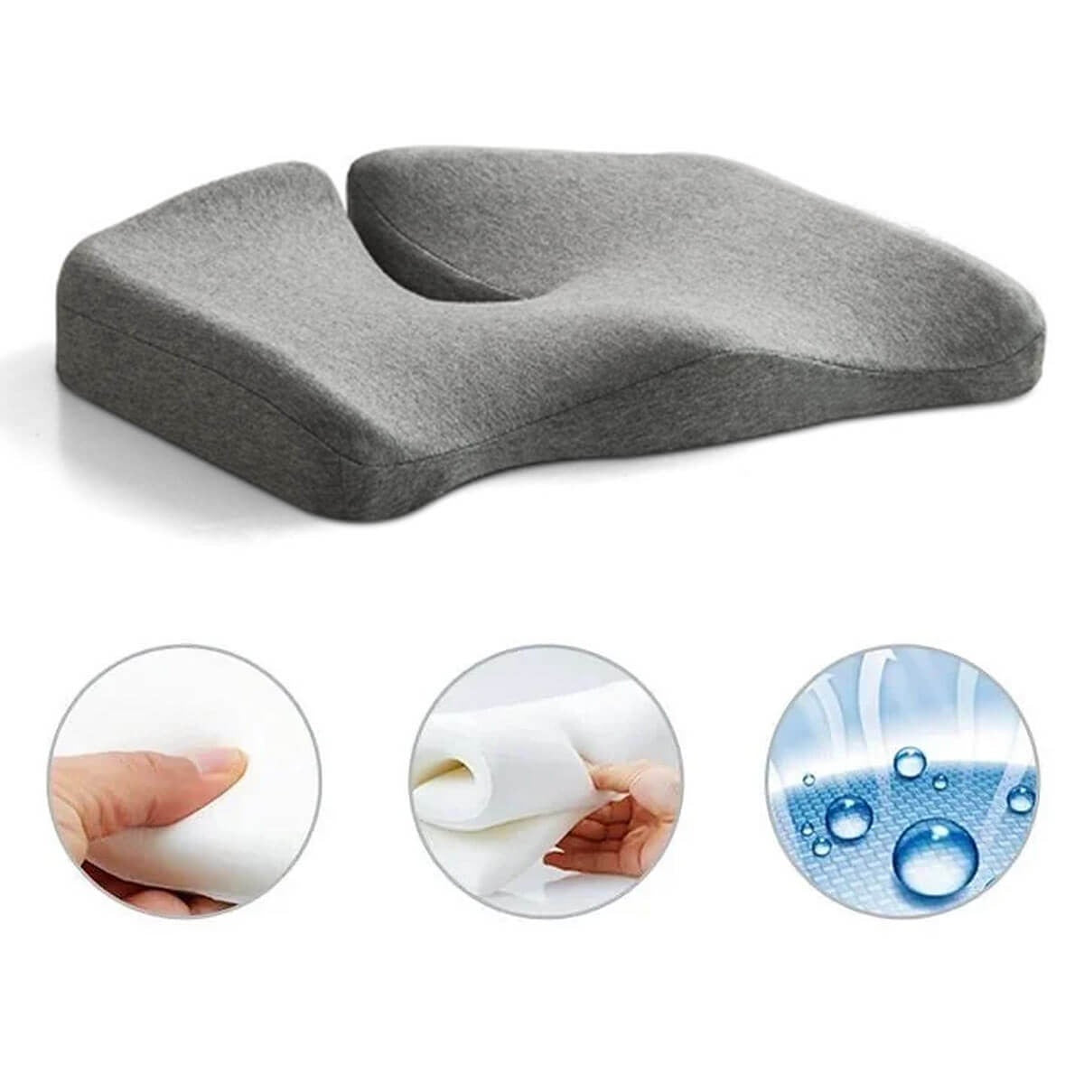 home & garden : ErgoComfort - Ergonomisch Zitkussen - Donkergrijs in Lichtgrijs van Pantino
