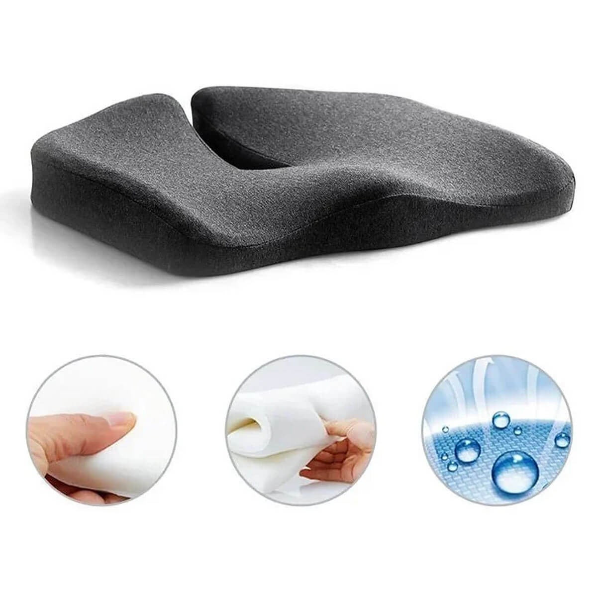 home & garden : ErgoComfort - Ergonomisch Zitkussen - Donkergrijs in Donkergrijs van Pantino