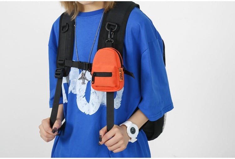 bags : Rugzak Licht Grijs - Cool Mini Backpack - Mini die Precies Draagt wat Jij Nodig Hebt in Oranje van Pantino