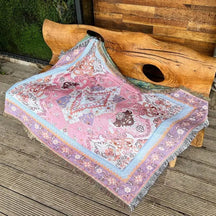 home & garden : Cozy Tahlia - Boheems Stijlvol Tapijt - Roze Blauw in Lichtroze 130X160CM van Pantino