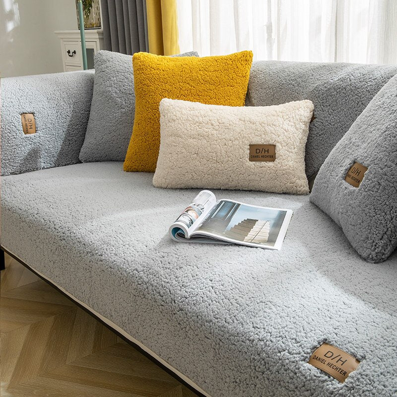 home & garden : Bankhoes Gebroken Wit - Zachte Stijlvolle Bankbescherming - Microvezel in Grijs van Pantino