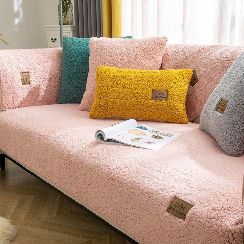 home & garden : Bankhoes Gebroken Wit - Zachte Stijlvolle Bankbescherming - Microvezel in Roze van Pantino